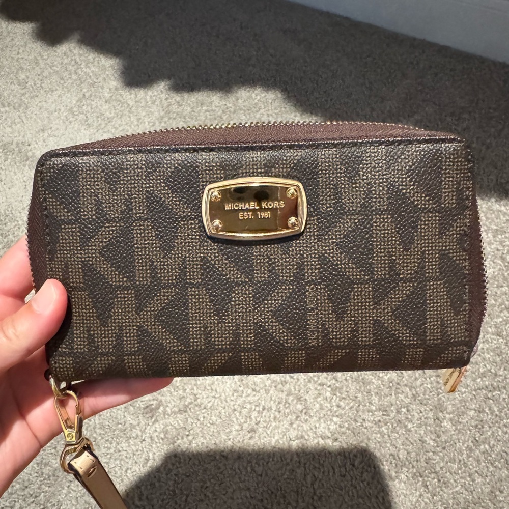 Michael Kors Signature Brown and Gold Wallet